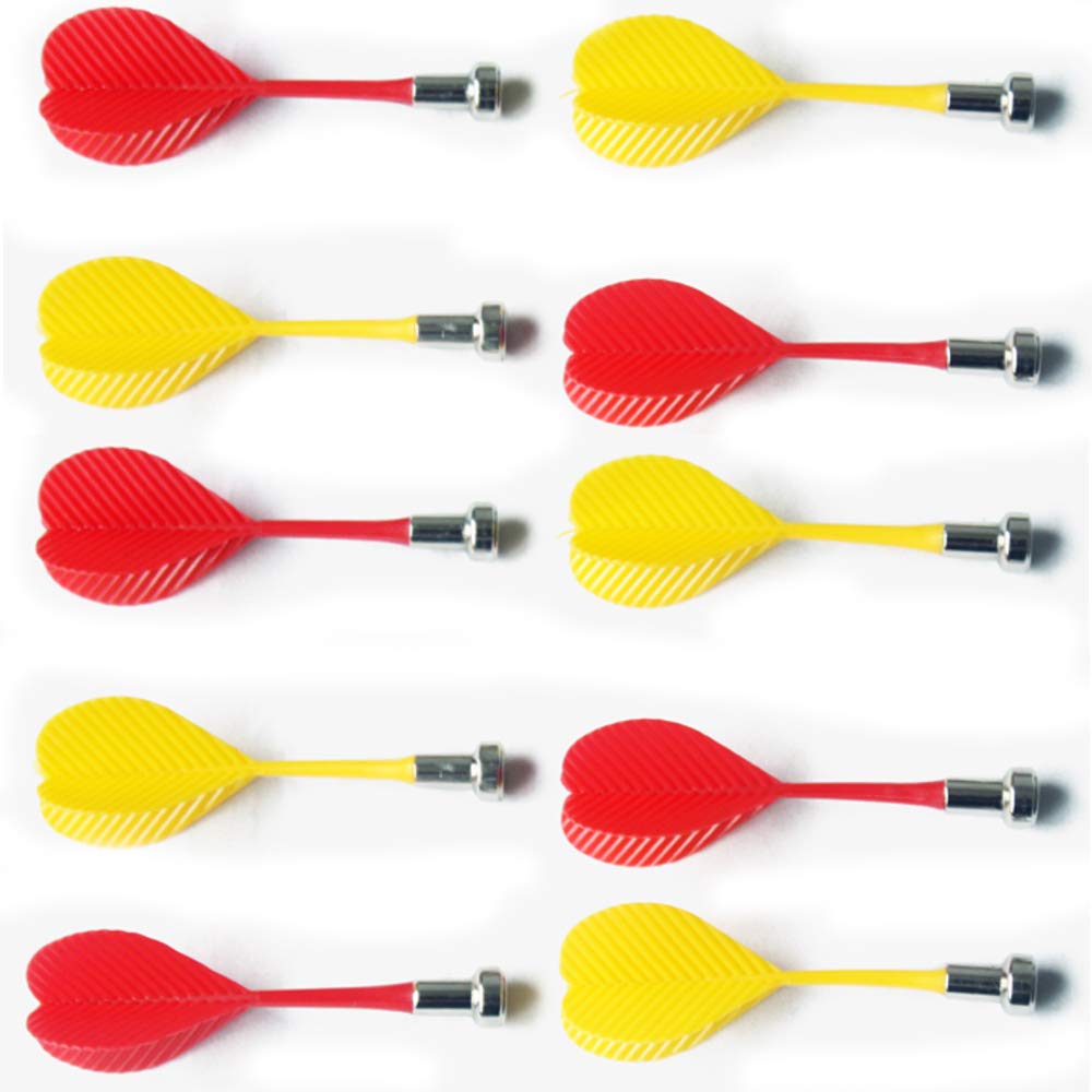 Bibetter Magnetic Darts for Magnet Dartboard Dart Board 12 Pcs, Replacements Durable Safety Plastic Darts for Magnet Dartboard(Red*6 and Yellow*6)