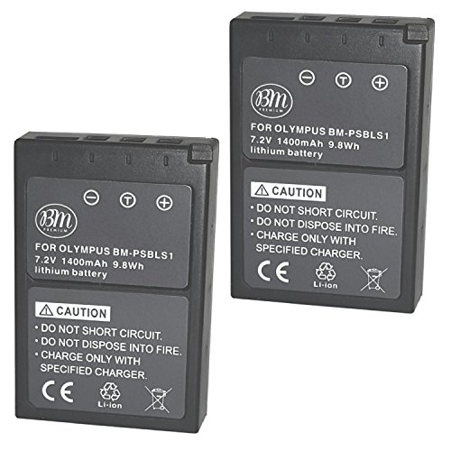 Bm premium 2-pack of bls-1 bls-5 batteries for olympus …