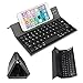 BATTOP Upgrade Foldable Bluetooth Keyboard with Kickstand Universal for iOS Android Windows (Black)