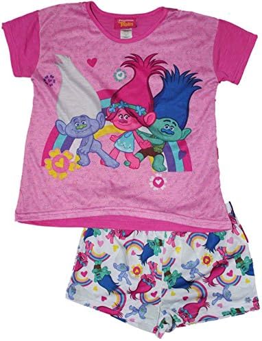 Trolls the Movie Girls Shorts Pajamas Set 6-16 (M (7/8))