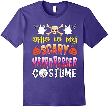 Mens This Is My Scary Hairdresser Costume Halloween T-Shirt 2XL Purple