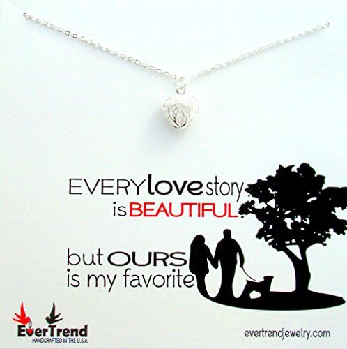 Love Story Silver Filigree Heart Pendant Necklace