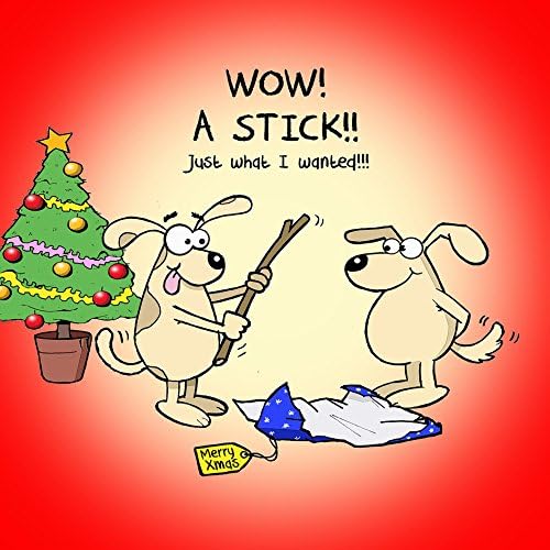 Twizler Merry Christmas Card with Dog - Funny Dog Christmas Card - Happy Christmas Card - Xmas Card – Funny Christmas Card – Womens Christmas Card – Female Christmas Card – Mens Christmas Card