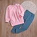 C&M Wodro Toddler Girls Clothes Winter Warm Long Sleeve Tops+Long Pants Set (Pink, 3T (2-3 Years))