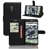 Alcatel Pixi 4 6.0 inch (4G) Case,Gift_Source [Card Slots] [Stand View] Premium Litchi Texture PU Leather Holster Magnetic Folio Flip Wallet Case Cover for Alcatel OneTouch Pixi 4 6.0 inch (4G)[Black]