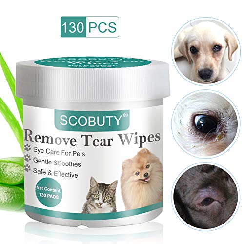 SCOBUTY Pet Eye Wipes,Pet Tear Wipes,Pet Wipes,Eye Tear Stain Remover Wipes for Pets,Natural