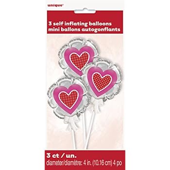 Amazon.com: Mini Valentine's Day Self-Inflating Balloons, 3ct: Kitchen