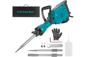 Victeche Demolition Jack Hammer, 15Amp 2400W Concrete Breaker, 65 Joules Heavy Duty Cement/Pavement/Floor Breaker, includes 2