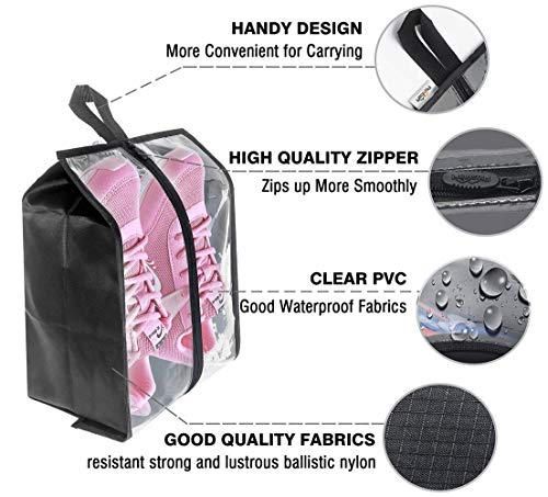 Plusmart Travel Shoe Bags,Transparent Nylon Shoe Washing Bags with Zipper for Men & Women, 6 Pack(4 Shoe Bags & 2 Shoe Washing Bags)