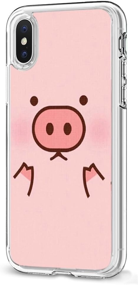 Pig Clear TPU Case for iPhone Xs/for iPhone X,Gifun Anti-Slide Soft TPU Flexible Protective Case Cover for iPhone Xs 2018/for iPhone X 2017 - Pink Pig