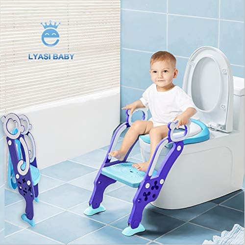 LYASI Potty Training Seat, Toilet Training Seat with Non-Slip Step Stool Ladder for Toddlers,Kids and Baby,Potty Seat with Step,Toilet Seat Chair