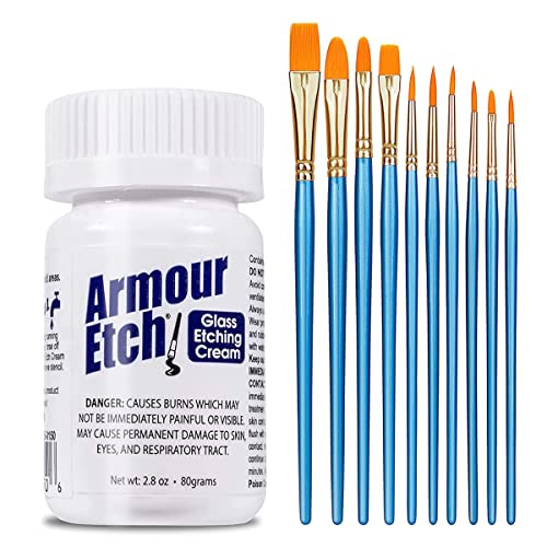 Armour Etch Etching Cream for Glass Glass Etching Kit with 2.8oz