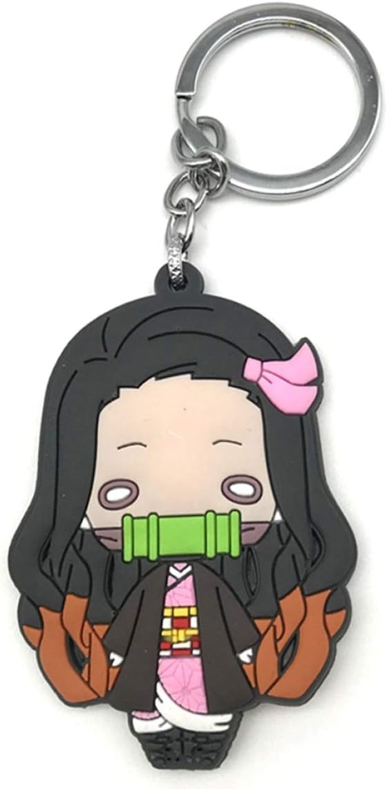 GJJN Original Demon Slayer: Kimetsu No Yaiba Acrylic Silicone Keychain Key ring Cosplay Anime Gifts(None H01)
