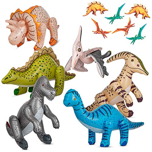 Favonir Inflatable Dinosaur Set for Kids Jumbo Blow Up Dinosaurs and