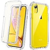 Cozosun Clear Designed for iPhone XR Case, Anti-Scratch Full-Body Heavy Duty Protection with Built-in Screen Protector Rugged Armor Cover Clear Shockproof Case for iPhone XR Case 6.1 Inch 2018
