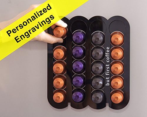 Personalized Engraving Custom Quote Gift Black coffee pod holder