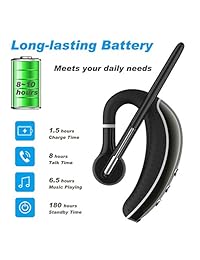 Auriculares Bluetooth, auriculares inalámbricos con reducción de ruido, manos libres, compatible con teléfono inteligente, apto para negocios, oficina, conducción.