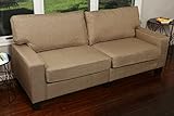 Home Life 2 Person Love Seat Contemporary Pocket Coil Hardwood Sofa 280 61" Wide - Light Brown (Kitchen)