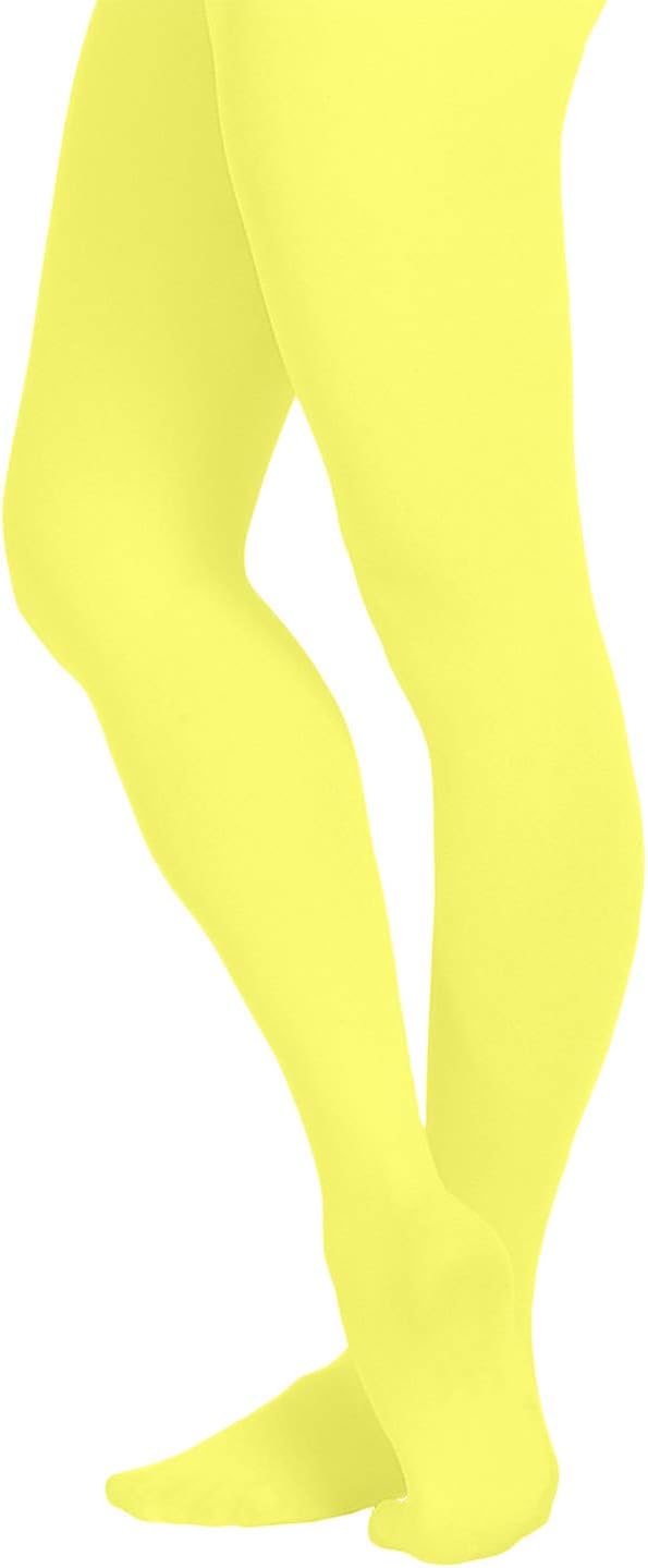 EMEM Apparel Women's Solid Colored Opaque Microfiber Footed Tights