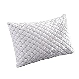 Lexeme Premium Adjustable Loft Shredded Hypoallergenic Memory Foam Pillow for Sleeping with Removable Bamboo Cover for Home & Hotel Collection Plus Pillow Protector Queen Size