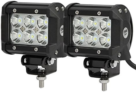 EasyNew® 2pcs 4" 18w CREE LED Work Light Bar Flood Beam 60 Degree Waterproof for Off-road Truck Car ATV SUV Jeep Boat 4wd ATV Auxiliary Driving Lamp Pods