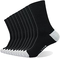Enerwear 10P Pack Men's Cotton Moisture Wicking Extra Heavy Cushion Crew Socks