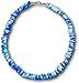 Native Treasure - Colored Clam Chips Puka Shell Necklace with Lobster Clasp (Blue Splash)