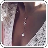 Iaceble Boho Star Lariat Necklace Choker Long Star Y Drop Necklace Gold Star Pendant Necklace Tiny Star Tassel Necklace Chain Jewelry for Women