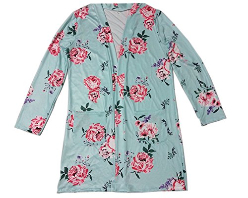 Engood Women's Casual Boho Irregular Long Sleeve Wrap Kimono Cardigans Casual Coverup Coat Tops Autumn Outwear Light Green 2XL