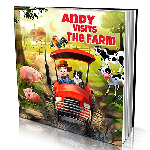 Personalized Storybooks by Dinkleboo - Visits The Farm - Your Child Joins Mr. Gray On A Trip Around The Farm - for Children Aged 0 to 8 Years Old - Soft Cover - Smooth, Glossy Finish (8