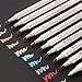 Metallic Paint Marker Pens - Set of 10 Colors - Fine Point Metal Art Brush Tip Markers for Glass Paint, Black Paper, Painting Rocks,Photo,Album,Scrapbooking,Gift Card Making,Christmas DIY Craft Kids