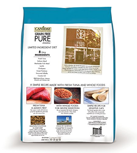 CANIDAE Grain Free PURE Ocean Indoor Cat Dry Formula with Fresh Tuna, 10 lbs