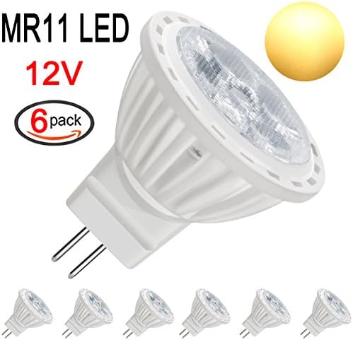 MR11 GU4.0 LED Light Bulbs, 4 Watt, Dimmable 400 Lumen, 12 Volt, 40W Halogen Bulbs Equivalent, Landscape Accent Recessed Track Lighting (6 Pack, Warm White)