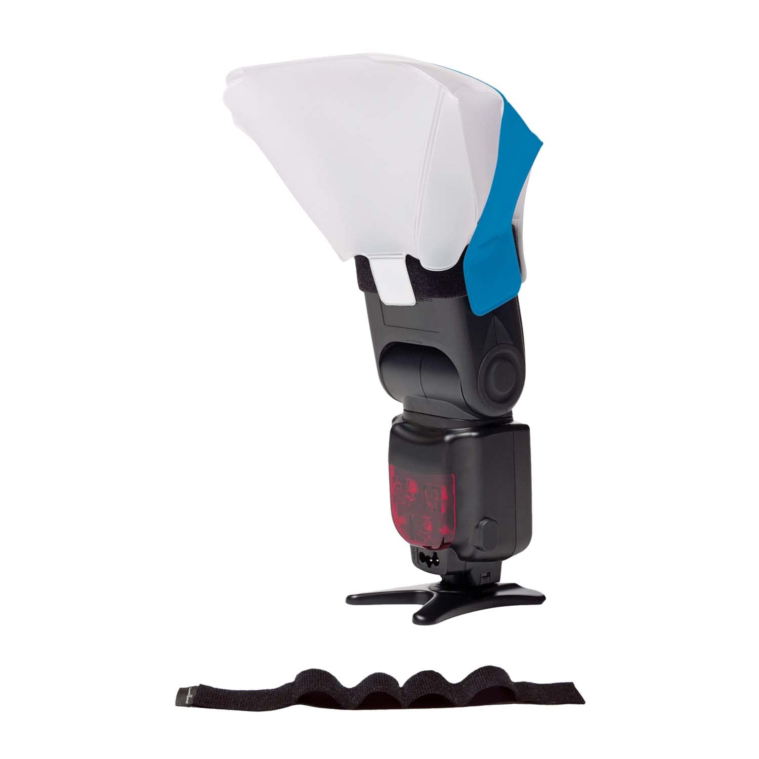 LumiQuest Ultrasoft Frosted Light Diffuser, Compact Light Modifier with UltraStrap Bundle, Universal Classic Design for External Camera Flashes, Neon Blue
