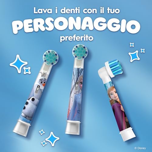 PRO Testina Spazzolino Elettrico Per Bambini dai 3 anni in su, Con Disney Frozen, Setole Extra Morbide, Bianco, Confezione Da 10