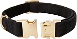 YUDOTE Ultra-soft Cotton Corduroy Dog Collar Large Black view 7