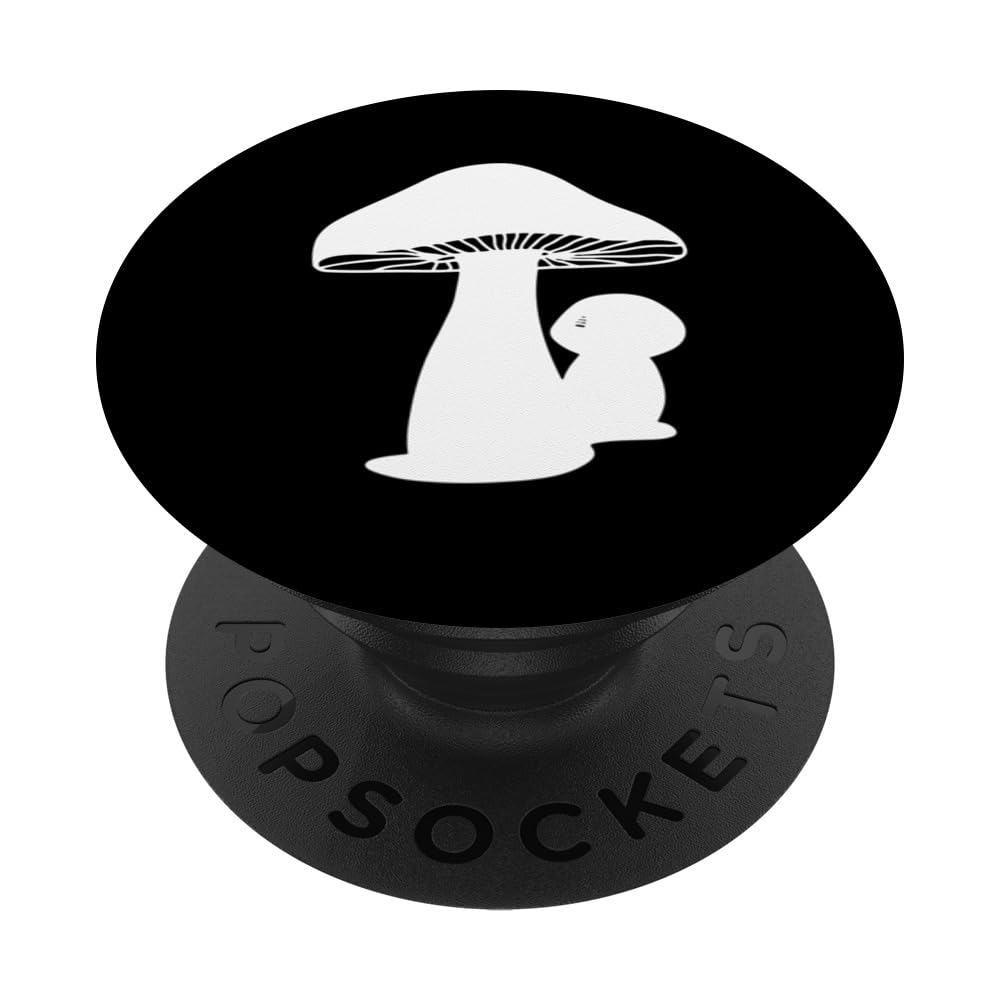 Mushroom Logo Emblem Picking Foraging Mushroom Hunting PopSockets Swappable PopGrip