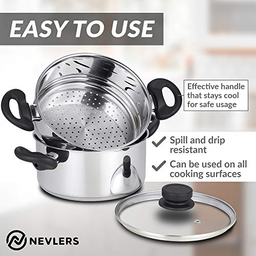 Nevlers-Stainless-Steel-3-Quart-Steamer-Pot-with-2-Quart-Steamer-Insert-and-Glass-Vented-Lid-3-piece-set-Safe-and-Durable-Great-Addition-to-Every-Kitchen