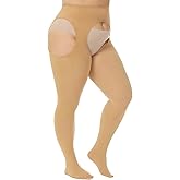 WiliW Suspender Tights for Women Plus Size Garter Belt 120D Opaque Pantyhose Thigh High Stockings for winter