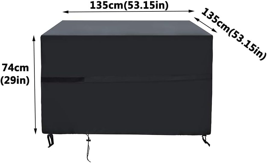 SIRUITON 135x135x74cm Cube Garden Furniture Cover, Rattan Cube Set Cover Waterproof - Image 3