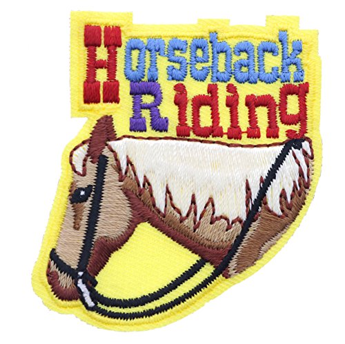 Yellow Horseback Riding 2 inch small Iron on Patch Ava1304