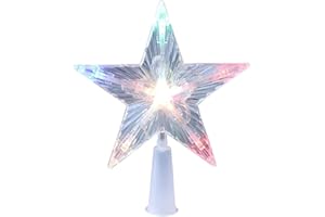 URMAGIC Star Tree Topper with LED Lights,6 Inch Lighted Christmas Tree Topper for 1-5 Ft Xmas Tree,Christmas Decoration,Xmas Tree Decor,Christmas Tree Ornaments,Christmas Tree Top Lights