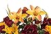Sympathy Silks Artificial Cemetery Flowers – Realistic Vibrant Roses, Outdoor Grave Decorations - Non-Bleed Colors, and Easy Fit - Fall Mix Bouquet