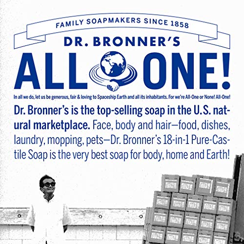 Dr Bronner's 18-in-1 Peppermint Pure-Castile Liquid Soap, Made with Organic Oils, Used for Face, Body, Hair, Laundry, Pets and Dishes, Certified Fair Trade & Vegan Friendly, 3,79Ltr Recycled Bottle - Image 5