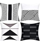 VERTKREA Throw Pillow Covers Modern Geometric Pillowcase Set of 4 Throw Cushion Cover for Bed Cou...