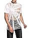 Coofandy Men's Hipster Hip Hop Tees Cotton Crewneck Cutout Tees Summer Fashion T Shirt White Medium