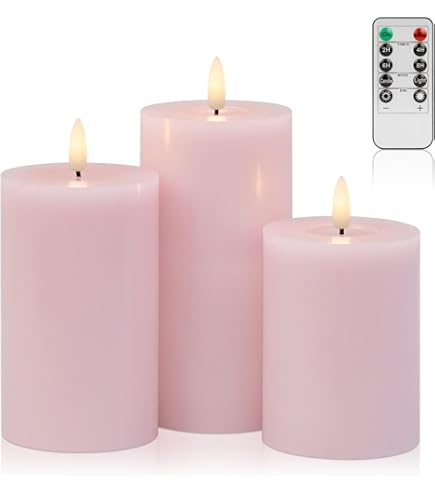 Adoria Blue Flameless Candles Set Of 2 - Real Wax LED Candles With 3D Flame & Ocean Scent