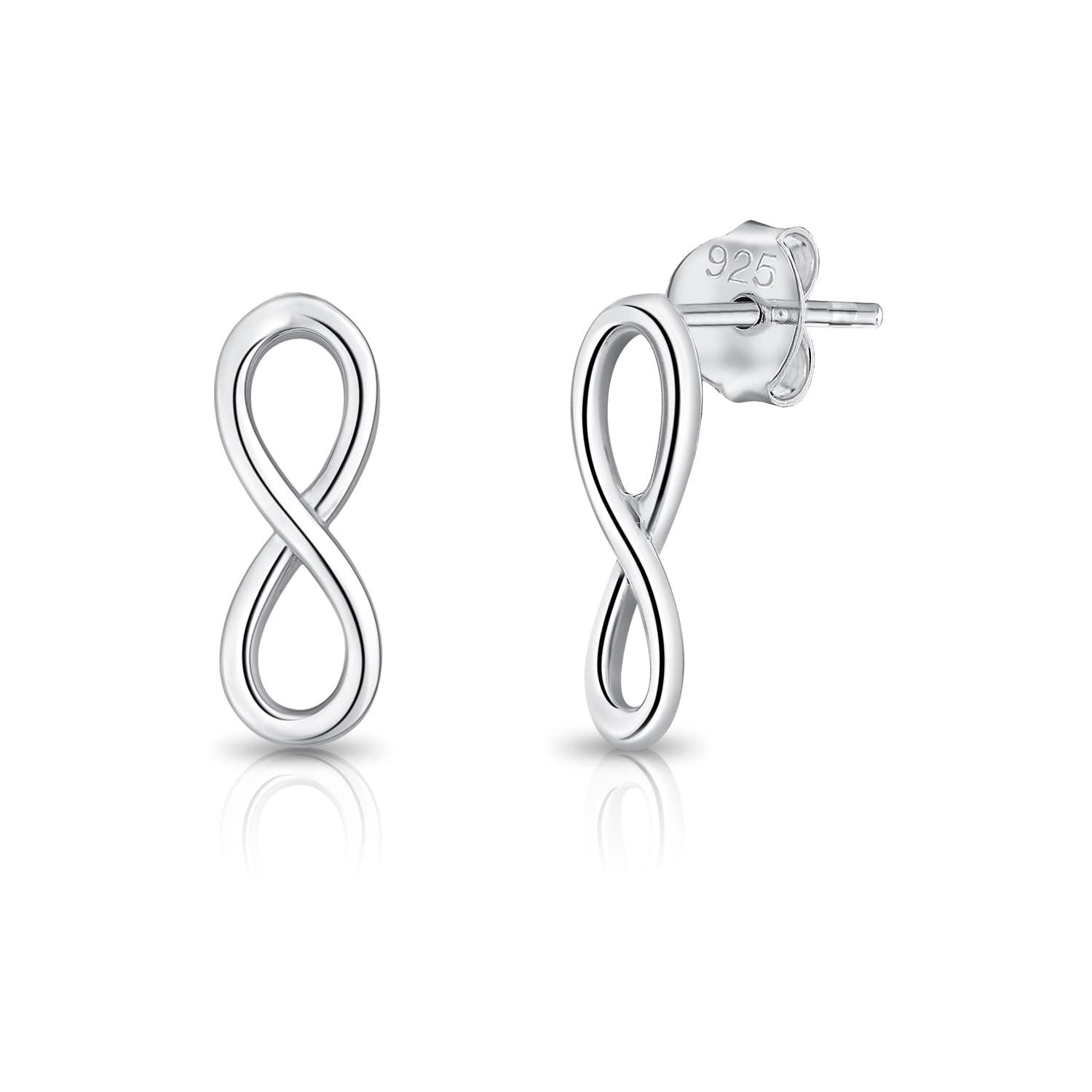 DTPSilver - 925 Sterling Silver Infinity Studs Earrings