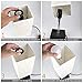 ZEEFO Dual 2.1A USB Charging Port Table Lamps with Outlet, Simple Design Bedside Table Lamp, Black Base and Fabric Shade Nightstand Desk Lamp is Great for Bedroom, Guest Room, Office (Square)