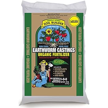 Unco Industries Wiggle Worm Soil Builder Earthworm Castings Organic Fertilizer, 15-Pound